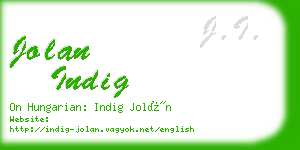 jolan indig business card